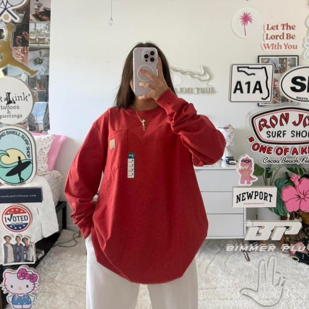 red new with tags carhartt long sleeve shirt‎